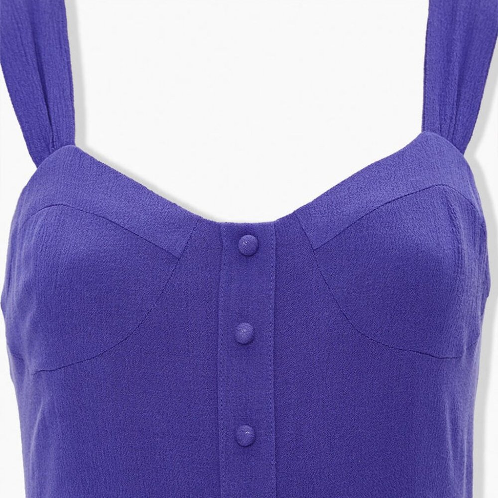 FOREVER 21 Button-Front Sweetheart Romper Size M - Picture 6 of 7